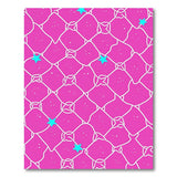 Vibrant Pink Geometric Star Diamond Rug
