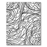 Black and White Swirling Waves Black White Abstract Area Rug