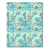 Floral Vintage Blue Teal Floral Vintage Area Rug