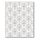 Grey Elegant Grey Damask Floral Area Rug