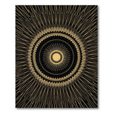 Black Gold Radiant Sunburst Mandala Rug