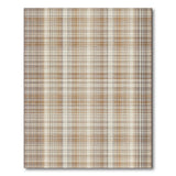 Distressed Brown Tan Plaid Area Rug