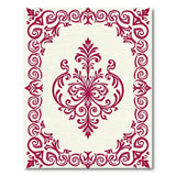 Red Ornate Floral Damask Area Rug