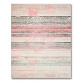 Distressed Vintage Pink Grey Striped Area Rug