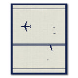 Beige and Neutral Navy Airplane Silhouette Area Rug