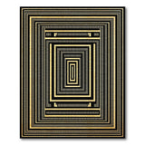 Gold Black Nested Frames Geometric Area Rug