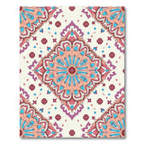 Vibrant Pink Blue Mandala Area Rug