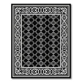 Elegant Black White Geometric Lattice Area Rug