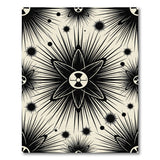 Black White Atomic Starburst Area Rug