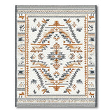 Beige and Neutral Beige Southwestern Geometric Tribal Rug