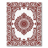 Elegant Red Floral Medallion Rug