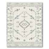 Black and White Heritage Tribal Black White Area Rug