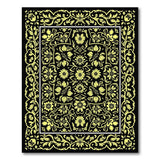 Ornate Yellow Floral Persian Area Rug