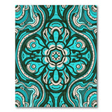 Teal Mandala Abstract Area Rug