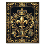 Royal Gold Fleur-de-Lis Heraldic Area Rug