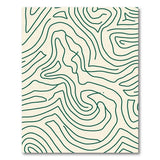 Green Contour Wave Abstract Area Rug
