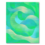 Abstract Area Vibrant Green Wave Abstract Area Rug