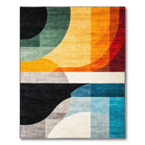 Vibrant Multi-Color Geometric Abstract Area Rug