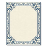 Ornate Blue Floral Frame Area Rug