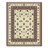 Ivory Persian Area Rug with Red Border