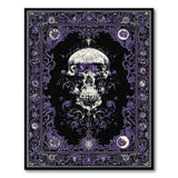 ODIKA Gothic Skull Purple Washable Area Rug - Low Pile Ornate Dark Aesthetic Decor