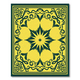 Ornate Yellow Starburst Floral Area Rug
