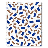 Scattered Timber Planks Blue Blocks Area Rug