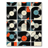Vinyl Records Geometric Collage Area Rug