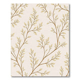 Delicate Golden Leaf Branch Beige Area Rug