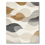 Layered Wave Abstract Neutral Area Rug