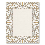 Beige and Neutral Ornate Gold Filigree Border Area Rug