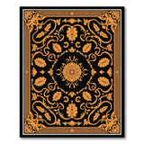 Ornate Black and Gold Floral Area Rug