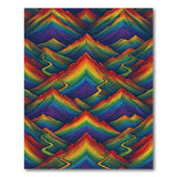 Vivid Rainbow Mountain Area Rug