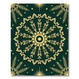 Gold Mandala Starburst Green Area Rug