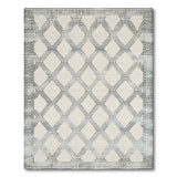 Distressed Grey Geometric Trellis Area Rug