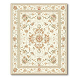 Beige and Neutral Ivory Persian Floral Area Rug
