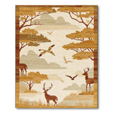 Savanna Deer and Birds Area Rug