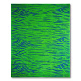 Vibrant Green Teal Zebra Stripe Area Rug