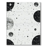 Black White Cosmic Galaxy Area Rug with Rocket