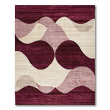 Abstract Wave Red Area Rug