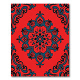 Vibrant Red Persian Medallion Area Rug