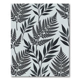 Grey Fern Leaf Silhouette Area Rug
