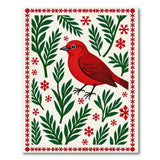 Red Cardinal Fern Area Rug