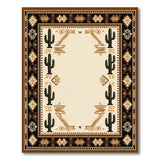 Southwestern Cactus Border Area Rug