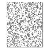 Black White Swirling Vine Leaf Area Rug