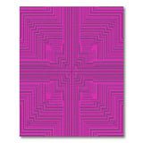 Vibrant Pink Geometric Maze Area Rug