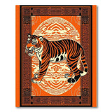 Fierce Orange Tiger Chinese Area Rug
