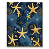 ODIKA Starfish Nautical Washable Area Rug - Low Pile & Non-Slip