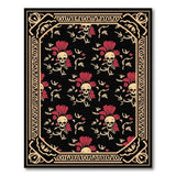 Skull Rose Gothic Floral Area Rug