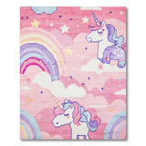 Whimsical Unicorn Rainbow Kids Area Rug